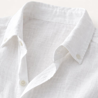 Men's Long Sleeve Button-Up Shirt with Spread Collar and Relaxed Fit