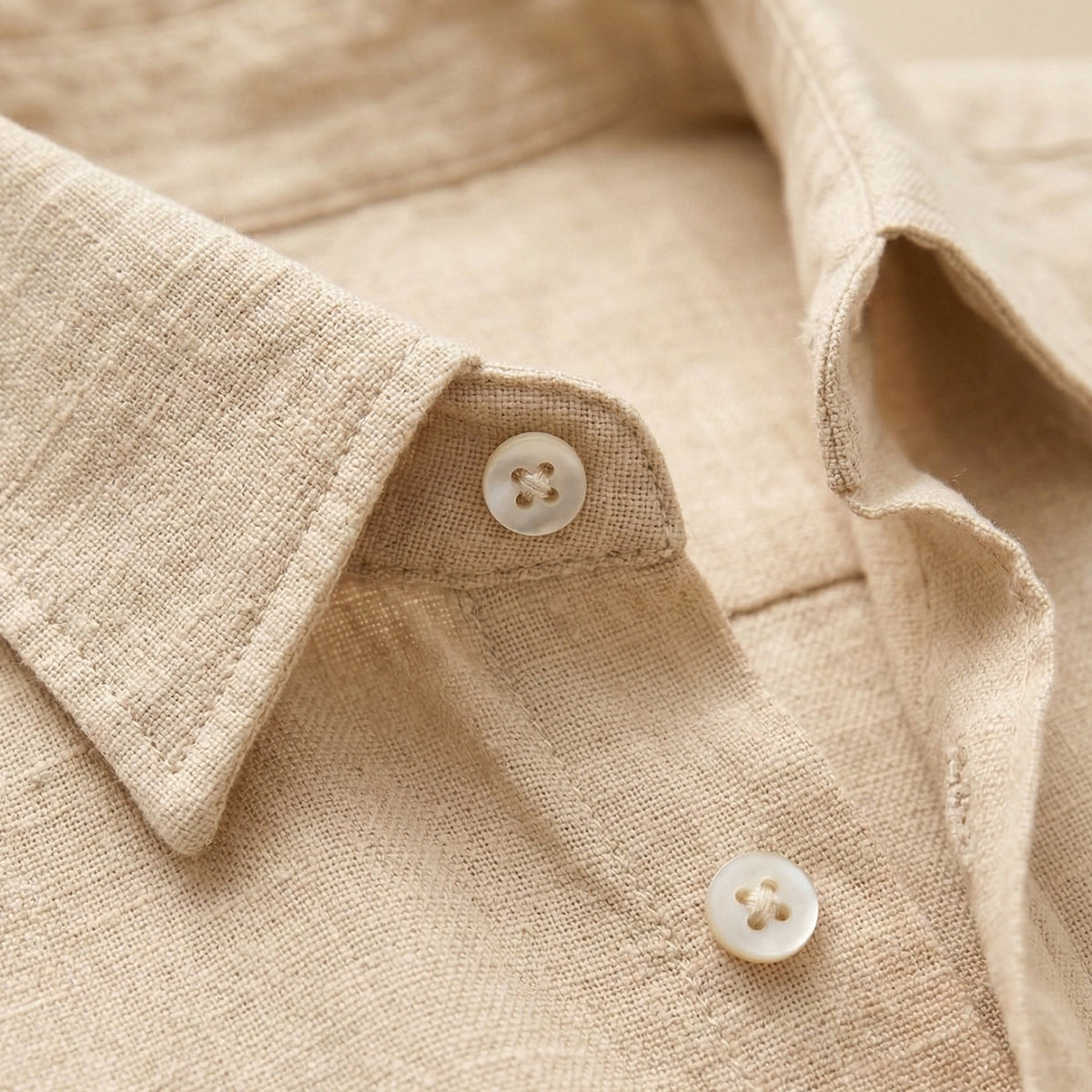 Men's Long Sleeve Button-Up Shirt with Spread Collar and Relaxed Fit