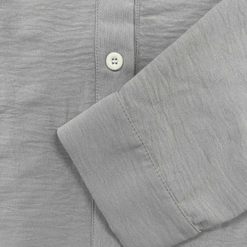 Men's Long Sleeve Button-Up Shirt with Spread Collar and Relaxed Fit
