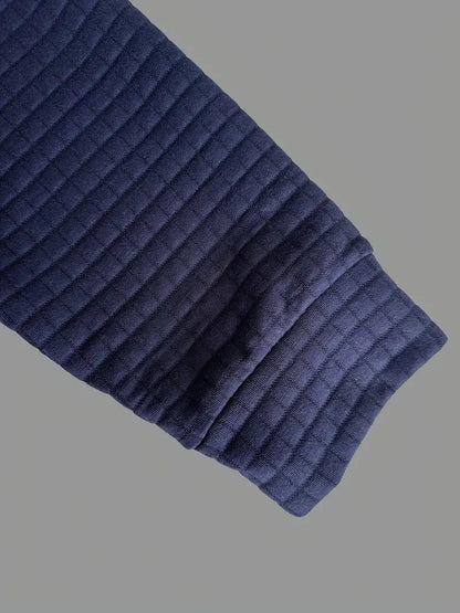 Men's Long Sleeve Polo Shirt with Waffle Texture and Sleeve Zip Pocket