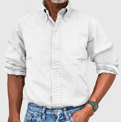 Men's Long Sleeve Shirt with Button-Down Collar Regular Fit