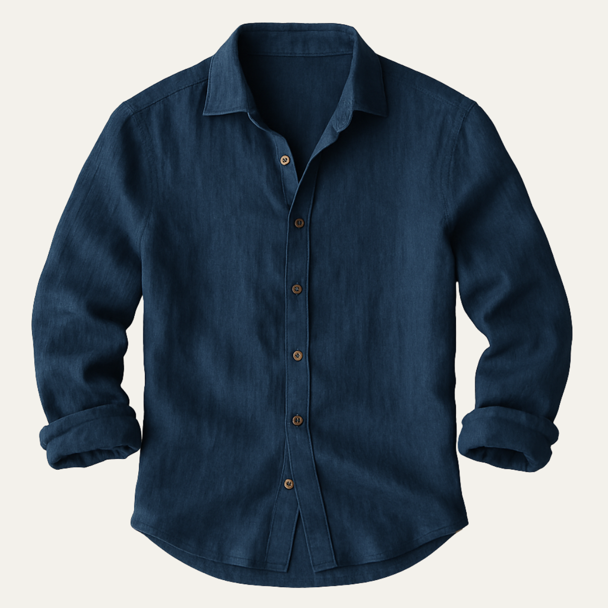 Men's Long Sleeve Shirt with Button-Down Front and Spread Collar