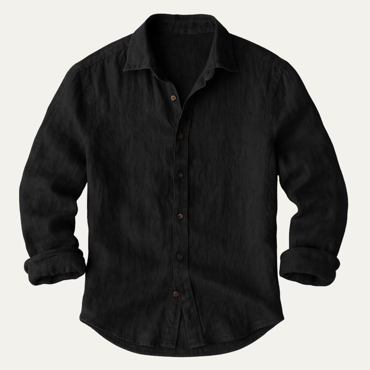 Men's Long Sleeve Shirt with Button-Down Front and Spread Collar