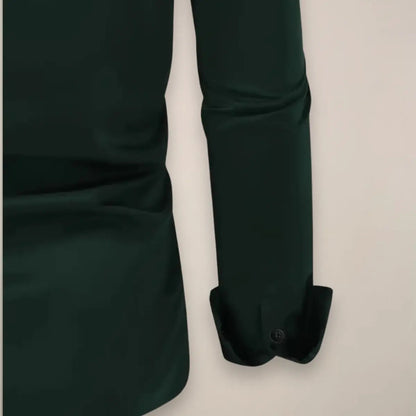 Men's Long Sleeve Shirt with Classic Collar and Slim Fit