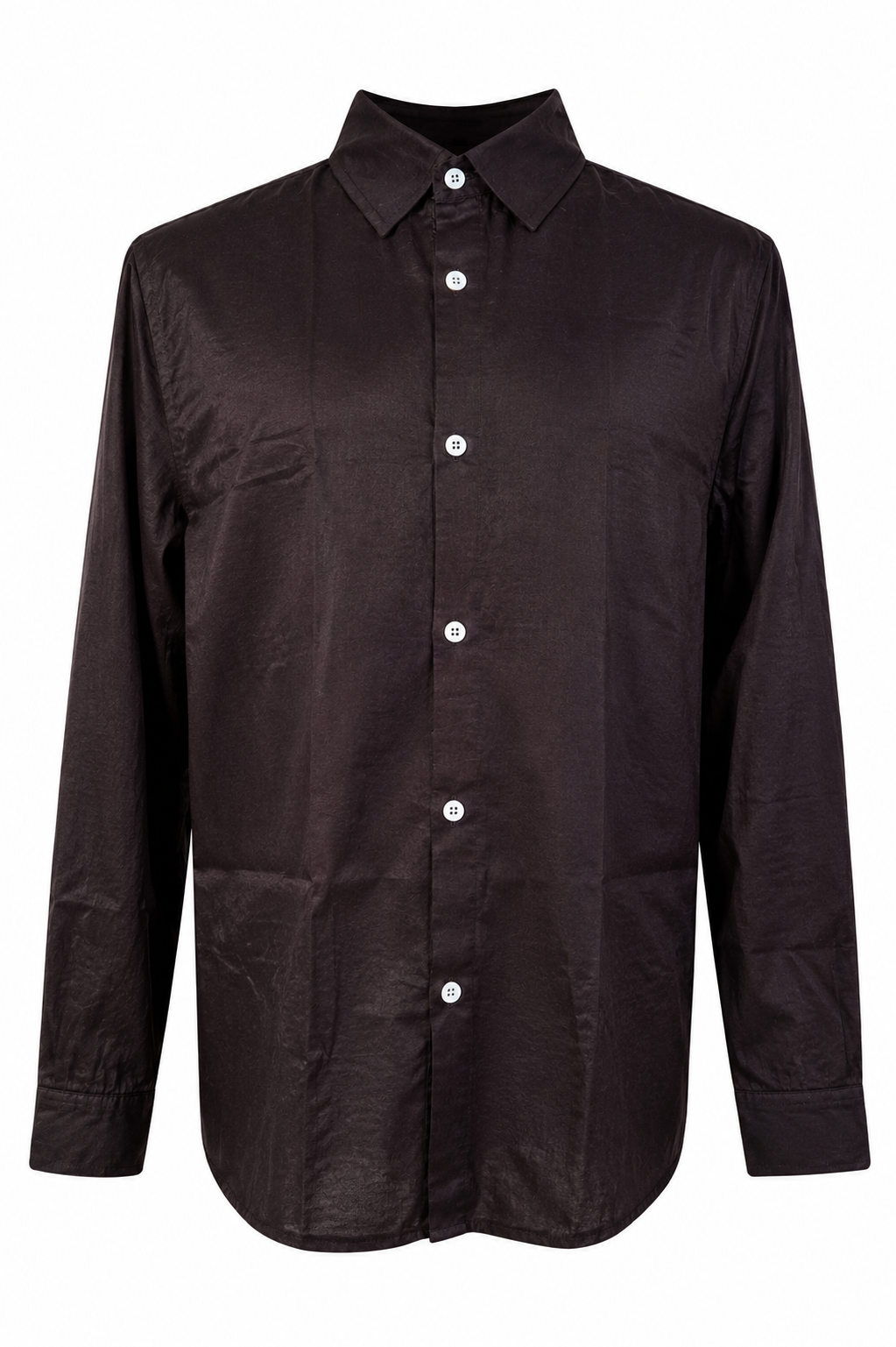 Men's Long Sleeve Shirt with Spread Collar and Button-Down Front