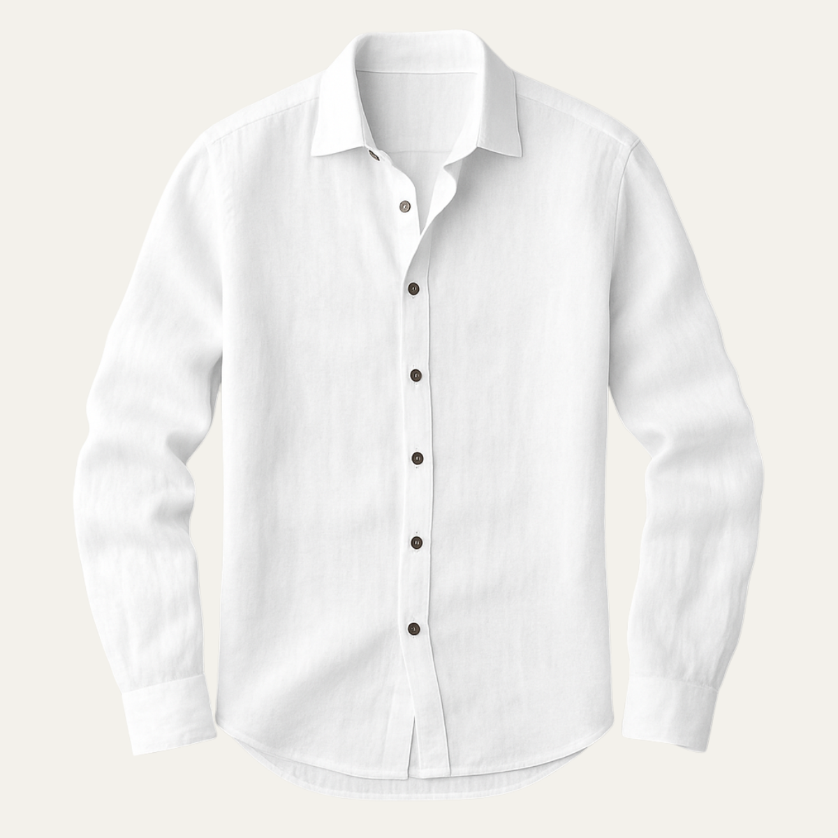 Men's Long Sleeve Shirt with Spread Collar and Button Front