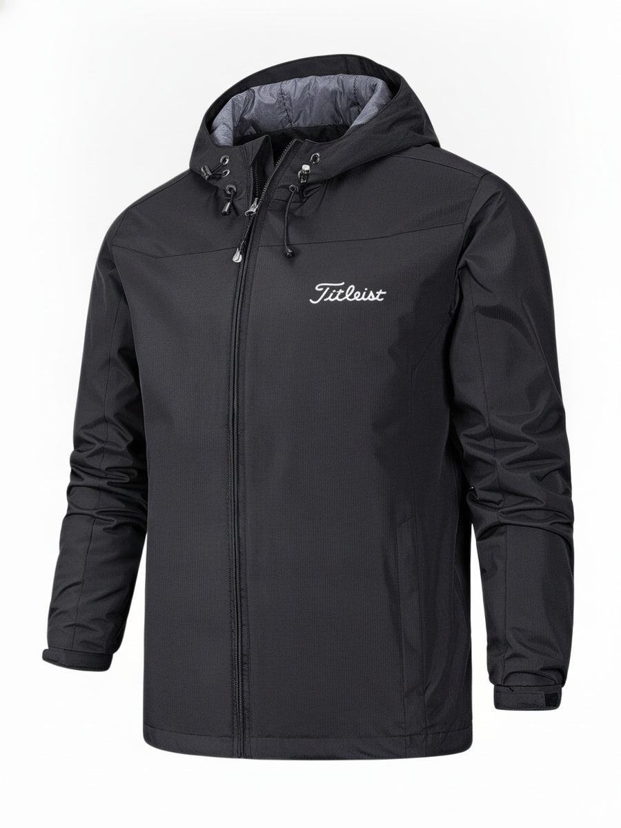 Men's Outdoor Hooded Jacket with Full-Zip Closure