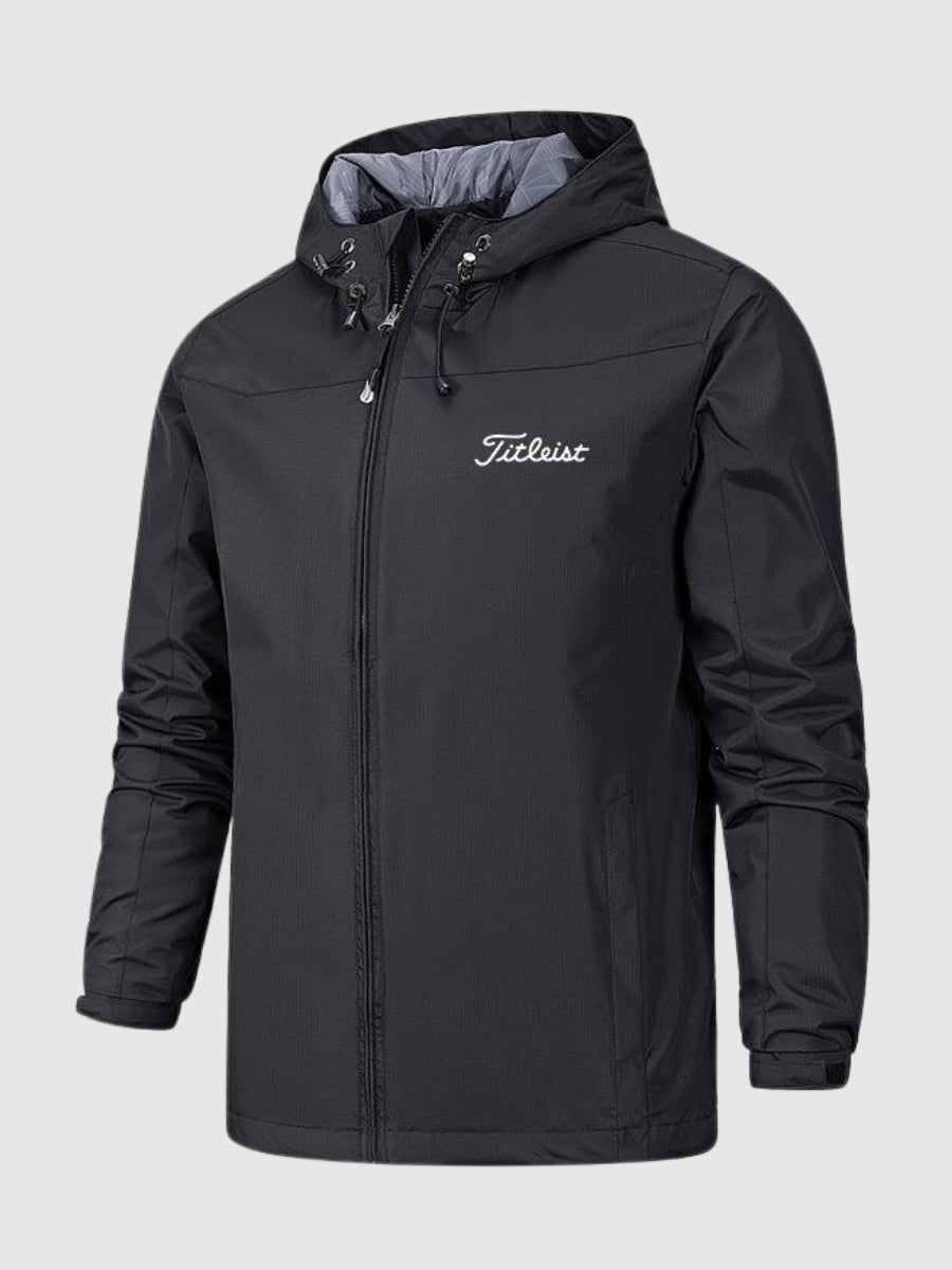 Men's Outdoor Hooded Jacket with Full-Zip Closure