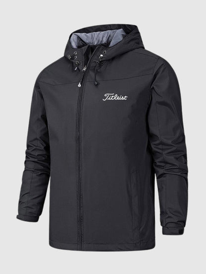 Men's Outdoor Hooded Jacket with Full-Zip Closure