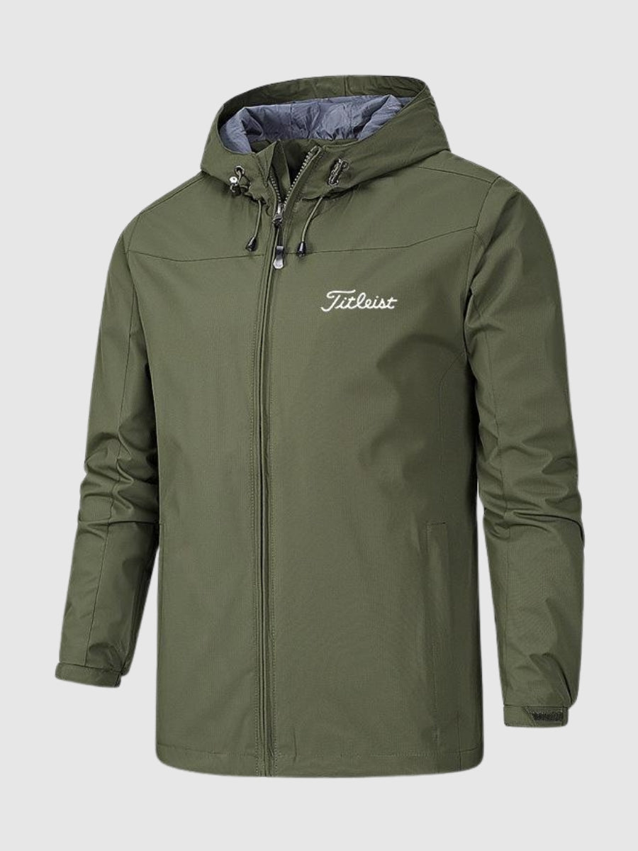 Men's Outdoor Hooded Jacket with Full-Zip Closure