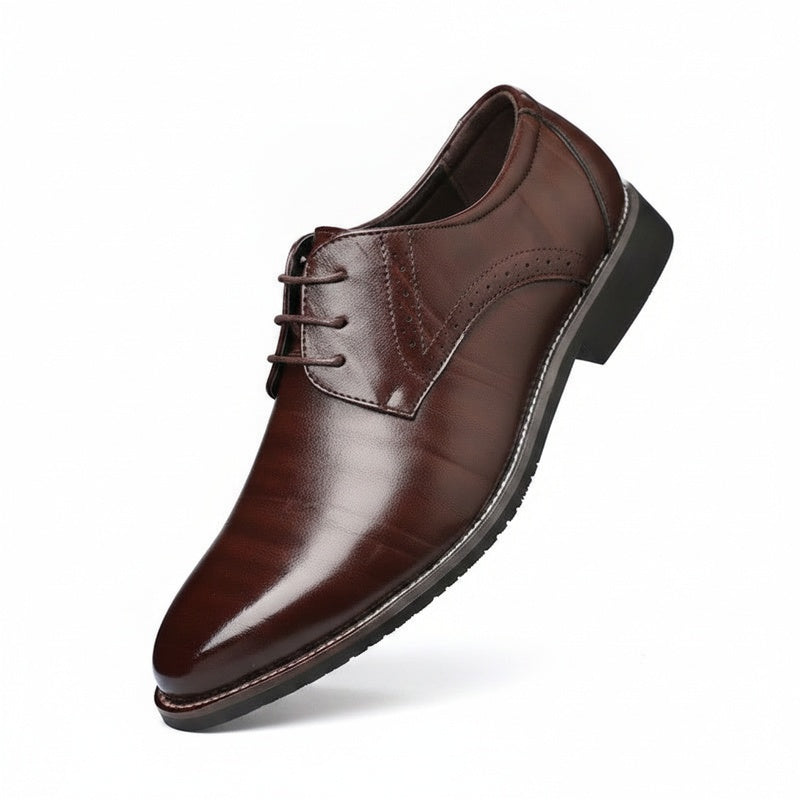 Men's Oxford Dress Shoes with Lace-Up Closure and Brogue Detail