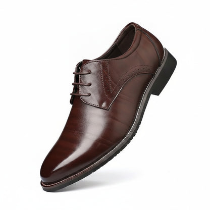 Men's Oxford Dress Shoes with Lace-Up Closure and Brogue Detail