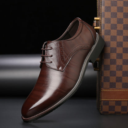 Men's Oxford Dress Shoes with Lace-Up Closure and Brogue Detail