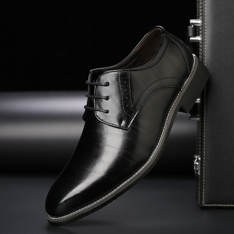 Men's Oxford Dress Shoes with Lace-Up Closure and Brogue Detail