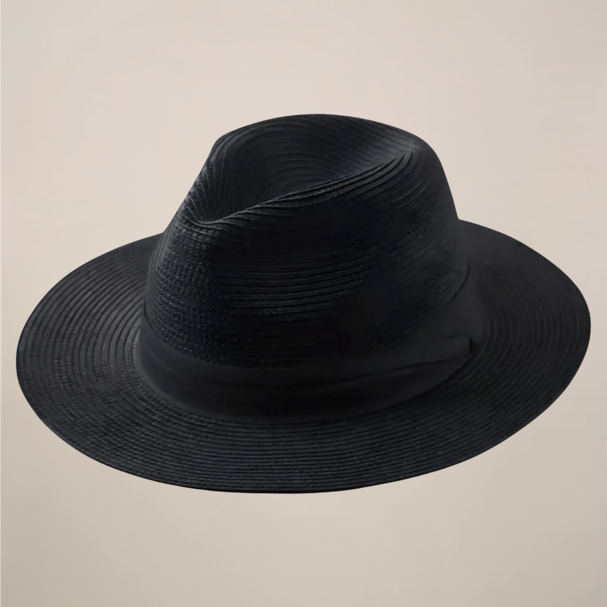 Men's Panama Hat with Wide Brim and Contrast Band