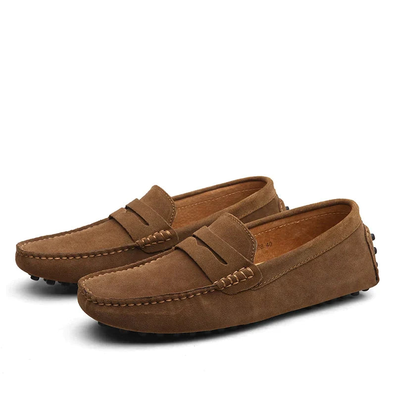 Men's Penny Loafers Slip-On with Moccasin Stitching Detail