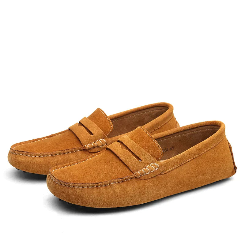 Men's Penny Loafers Slip-On with Moccasin Stitching Detail