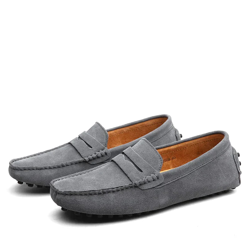 Men's Penny Loafers Slip-On with Moccasin Stitching Detail