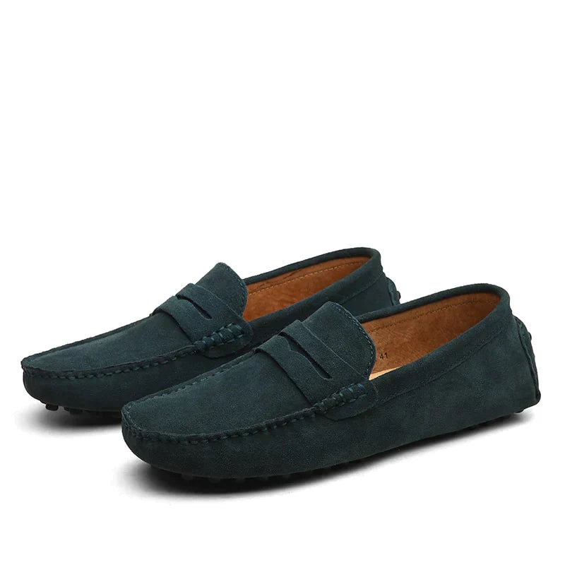 Men's Penny Loafers Slip-On with Moccasin Stitching Detail