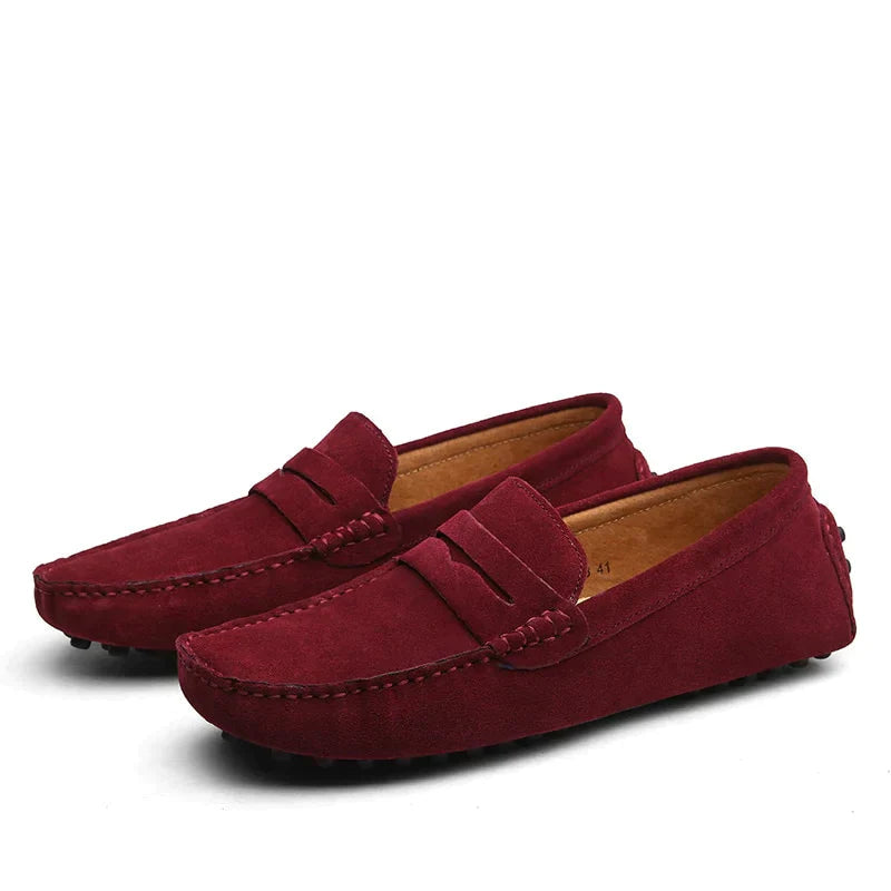 Men's Penny Loafers Slip-On with Moccasin Stitching Detail