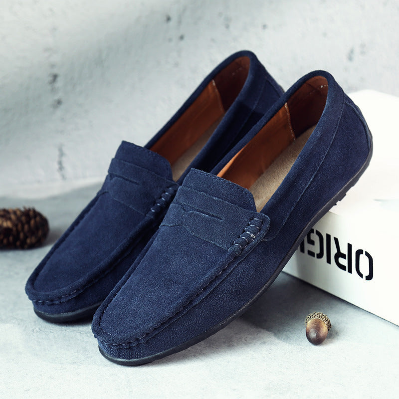 Men's Penny Loafers Slip-On with Saddle Strap Detail
