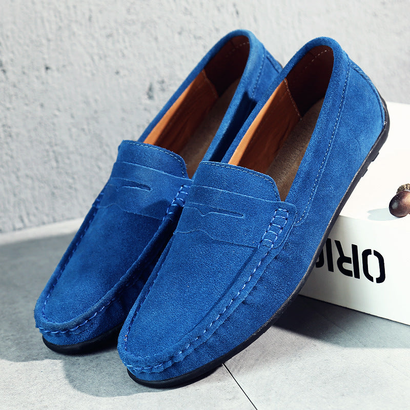 Men's Penny Loafers Slip-On with Saddle Strap Detail