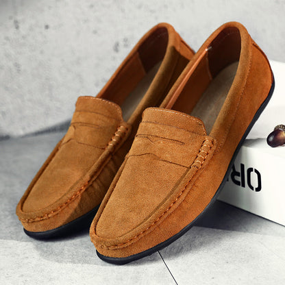 Men's Penny Loafers Slip-On with Saddle Strap Detail