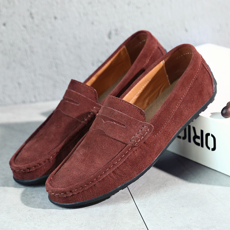 Men's Penny Loafers Slip-On with Saddle Strap Detail