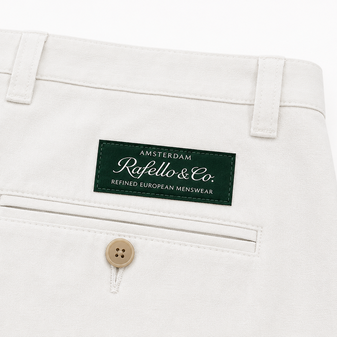 Men's Pleated Chino Shorts with Turn-Up Hem and Side Pockets