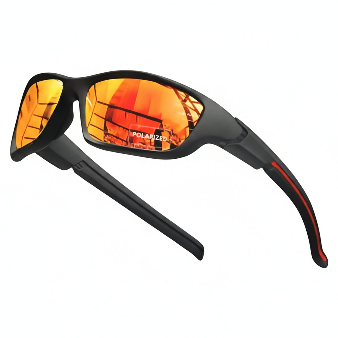 Men's Polarized Wraparound Sport Sunglasses with Mirrored Lenses