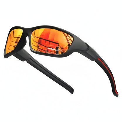Men's Polarized Wraparound Sport Sunglasses with Mirrored Lenses