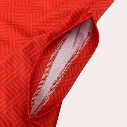 Men's Polo Shirt and Shorts Set Short Sleeve with Zip Collar and Geometric Texture