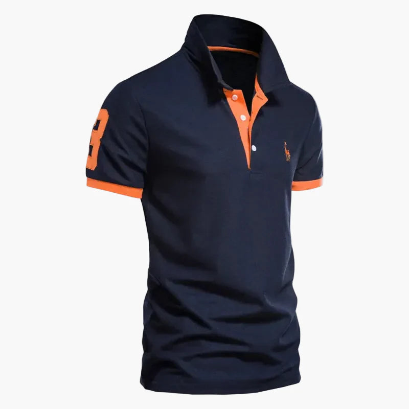 Men's Polo Shirt with Short Sleeves and Contrast Tipping ##POS:11##