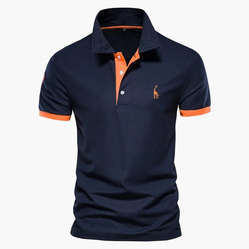 Men's Polo Shirt with Short Sleeves and Contrast Tipping