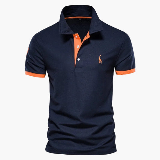 Men's Polo Shirt with Short Sleeves and Contrast Tipping