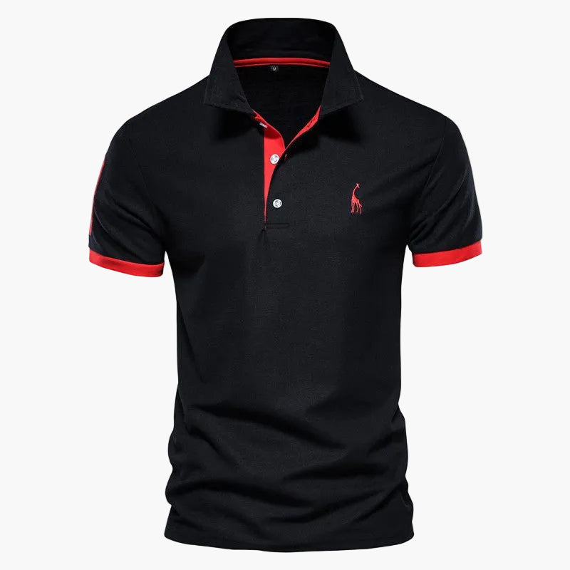 Men's Polo Shirt with Short Sleeves and Contrast Tipping