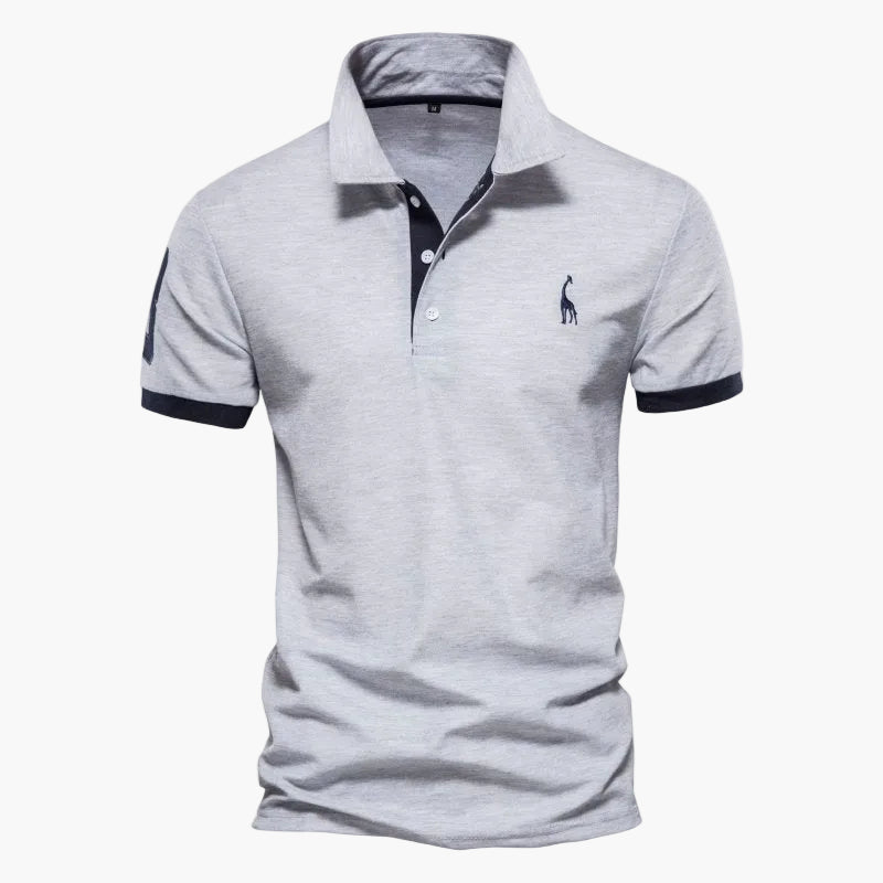 Men's Polo Shirt with Short Sleeves and Contrast Tipping