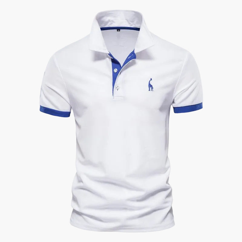 Men's Polo Shirt with Short Sleeves and Contrast Tipping