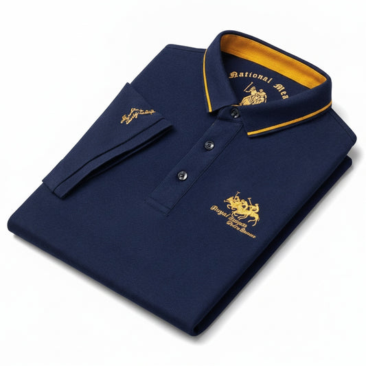 Men's Polo Shirt with Short Sleeves and Embroidered Chest Logo