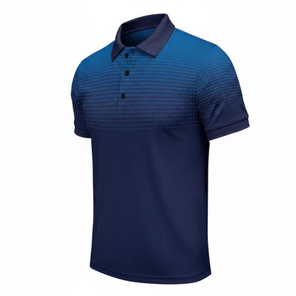 Men's Polo Shirt with Short Sleeves and Gradient Dot Print