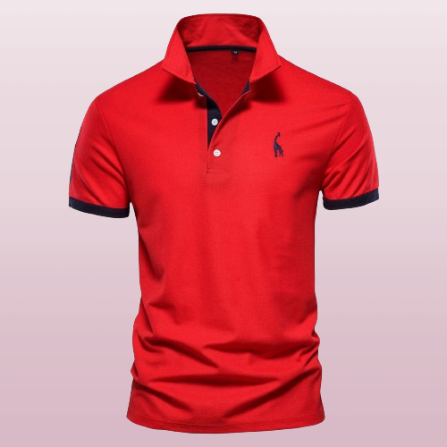 Men's Polo Shirt with Short Sleeves and Slim Fit