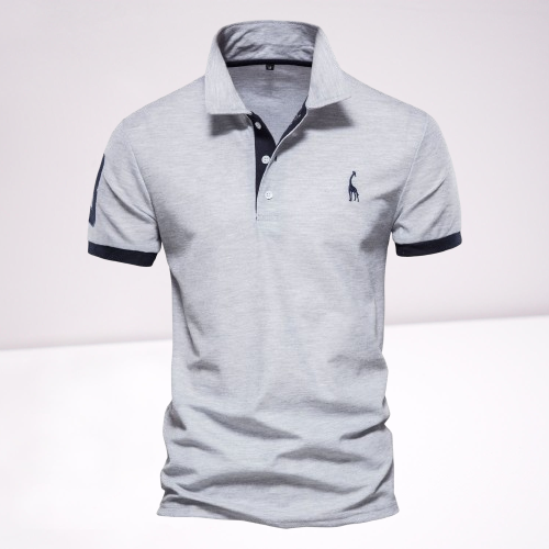 Men's Polo Shirt with Short Sleeves and Slim Fit