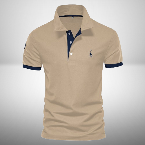 Men's Polo Shirt with Short Sleeves and Slim Fit