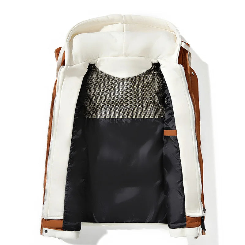 Men's Puffer Vest Sleeveless with Hood and Zip Closure
