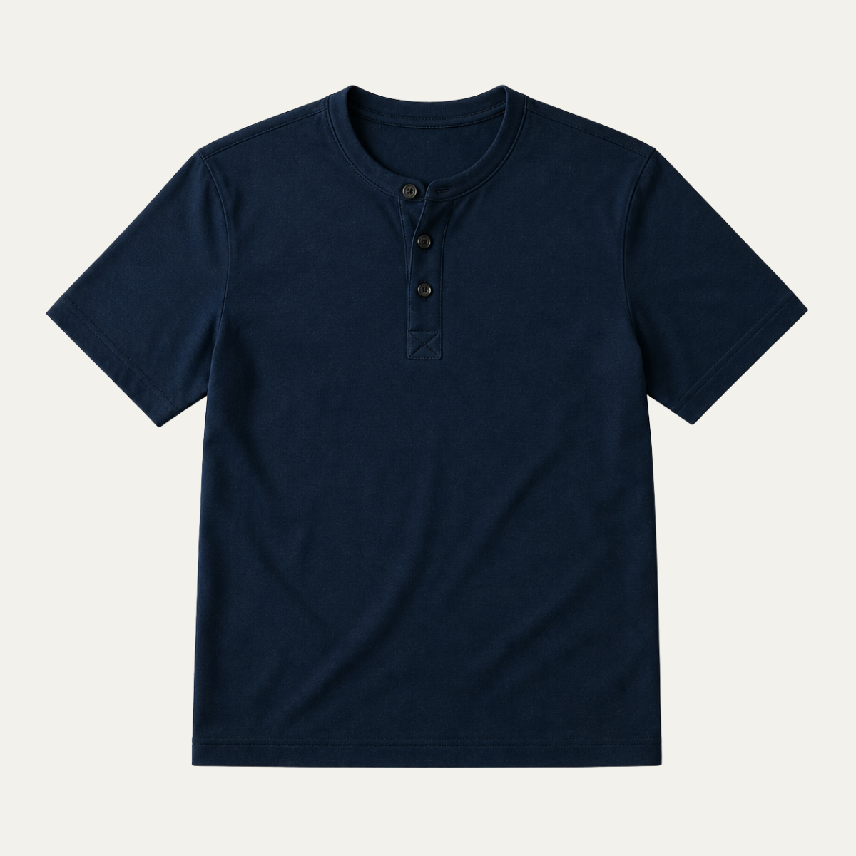 Men's Short Sleeve Henley T-Shirt with Button Placket Regular Fit