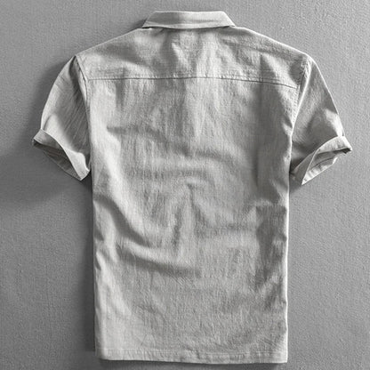 Men's Short Sleeve Polo Shirt with Classic Collar and Button Placket