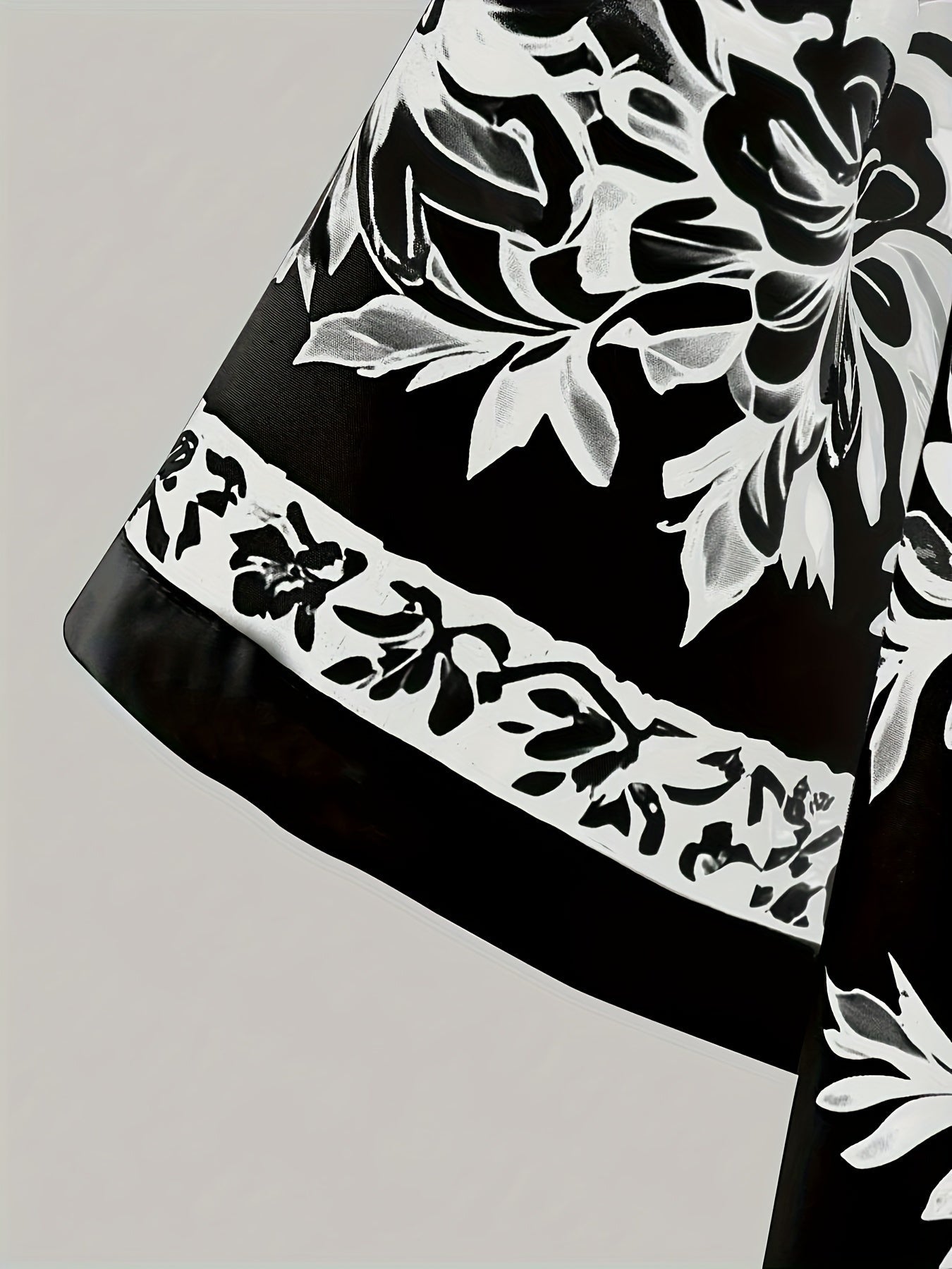 Men's Short Sleeve Shirt and Shorts Set with Floral Print