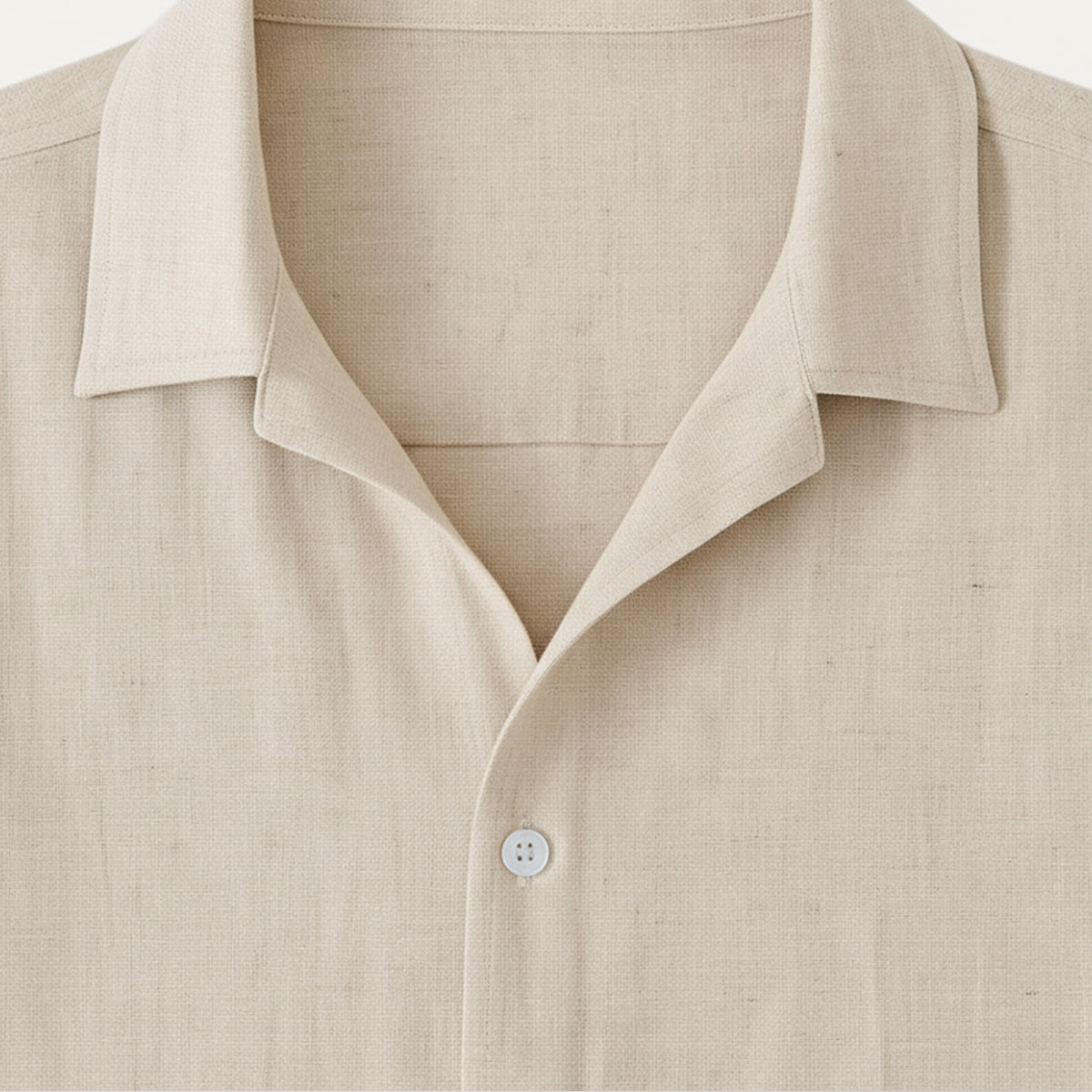 Men's Short Sleeve Shirt and Trousers Set with Camp Collar and Drawstring Waist
