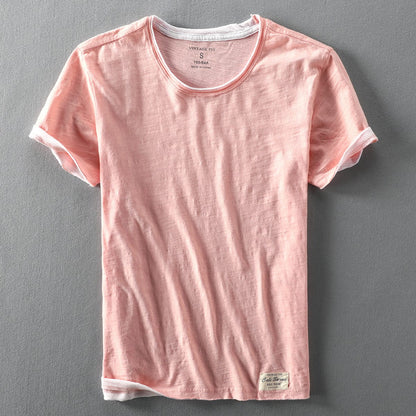 Men's Short Sleeve T-Shirt with Crew Neck and Relaxed Fit