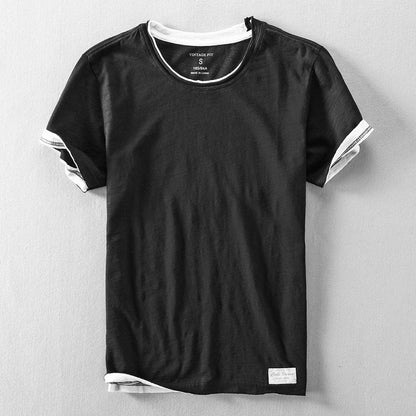 Men's Short Sleeve T-Shirt with Crew Neck and Relaxed Fit